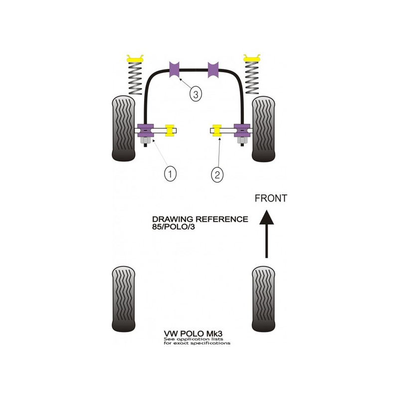 Silentbloc Powerflex triunghiular față pentru Volkswagen Polo (2 bucăți) - PF-F85103-2 - PFF85-103 - 5055676510297