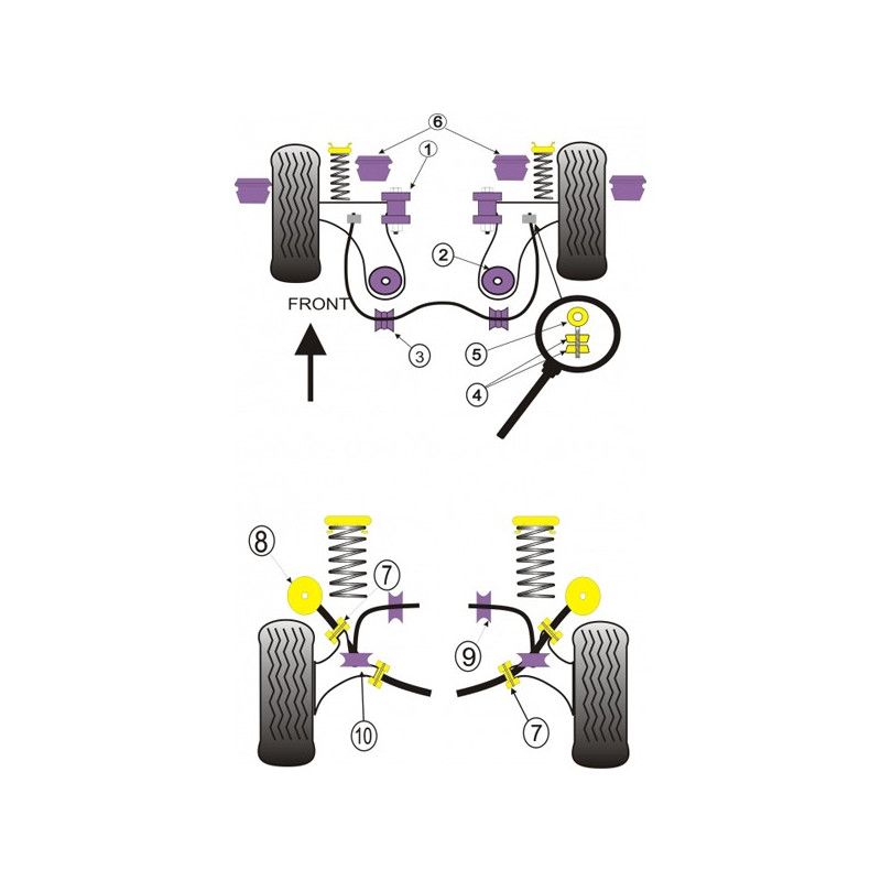 Silentbloc Powerflex pentru brațul spate G60 (4 bucăți) - PF-R85262-4 - PFR85-262 - 5055676510624