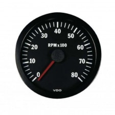 VDO Rev-counter 8000 RPM Diameter 52 Black Background 4 / 6 / 8 Cylinders Diesel / Fuel