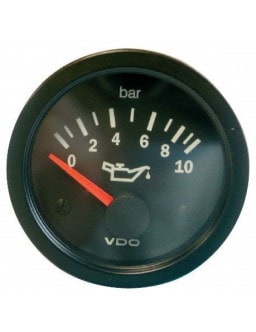 Manomètre VDO Pression Huile 0-10 Bars Diamètre 52 Fond Noir
