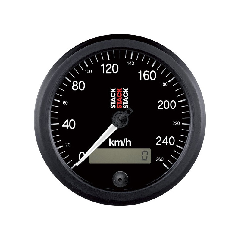 Stack 0-260km/h Snelheidsmeter Zwart - ST-3802 - ST3802 - 3661768274538