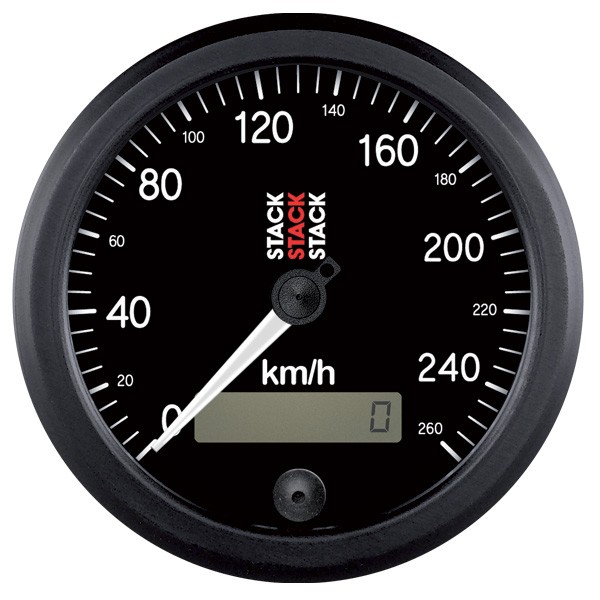 Stack Speedometer 0-260km/h Black - ST-3802 - ST3802 - 3661768274538
