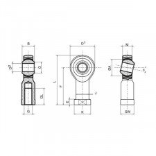 Uniball Rinforzato Rodobal SE Femminile Passo a Sinistra 12mm / 1.75mm