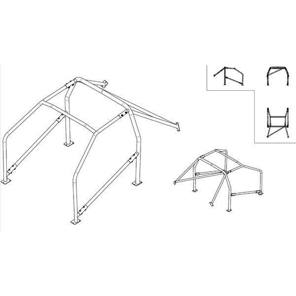 Sparco Roll Cage Peugeot 206 After September 1998 6points 23kg - 00723060 - 00723060 - 8033280100704