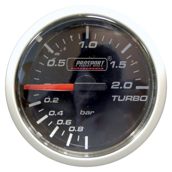 Manometru Prosport pentru presiune turbo, diametru 52 mm, de la -1 la +2 bari - CT-PT-004 - 216CLWABOSM - 3661768318454
