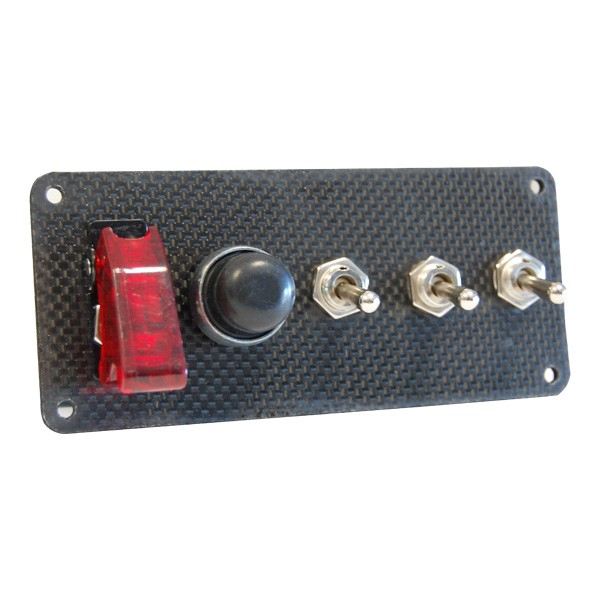 Start Pack  3 Accessories Plates in Genuine Carbon  Switches + Push Buttons - LU-SPA5A - 3661768289211