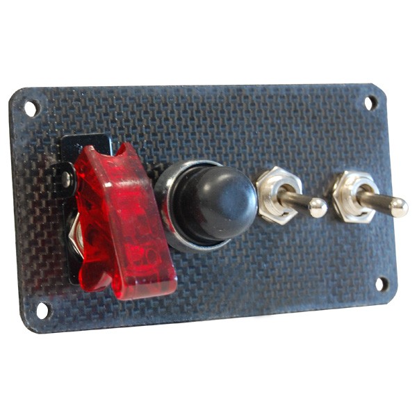 Starting Pack 2 Accessories Plates in Genuine Carbon  Switchs + Push Button - LU-SPA7C - 3661768332054