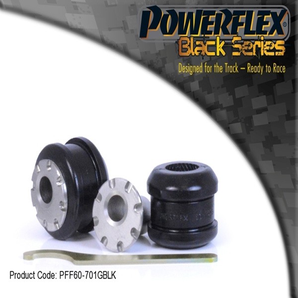 Silentbloc Powerflex negru, reglabil, pentru brațul de suspensie față, Renault Mégane 3RS, modelele de după 2008 (2 bucăți) - PF-F60701G-2N - PFF60-701GBLK - 5055676532725