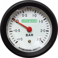 Racetech Turbo Pressure Gage -1 / +2.5 Bars White