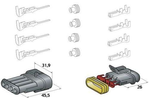 Connecteurs étanches 4 Voies - FRL-B90534 - 3660343095346