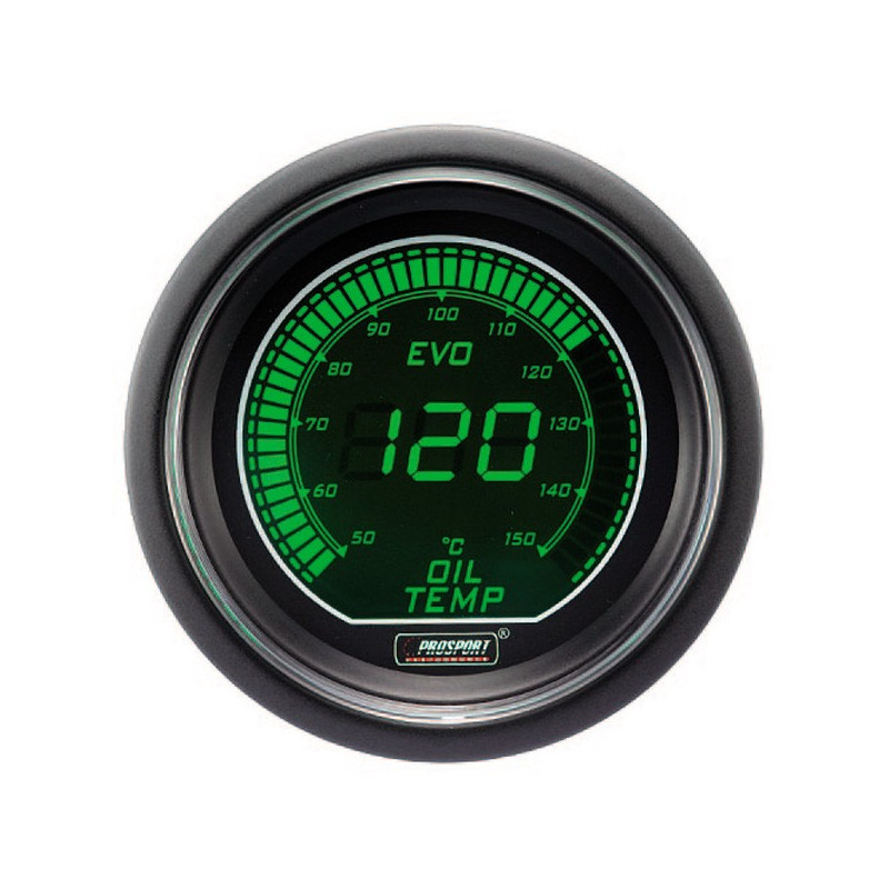 Pro-Sport Digital Gage Oil Temperature 52mm150°C Green/White - CT-TH-005-V-BL - 216EVOWGOT - 3661768389225