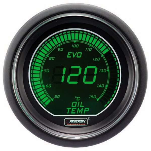 Manomètre Digital Pro-Sport Température d'Huile 52mm150°C Vert/Blanc - CT-TH-005-V-BL - 216EVOWGOT - 3661768389225