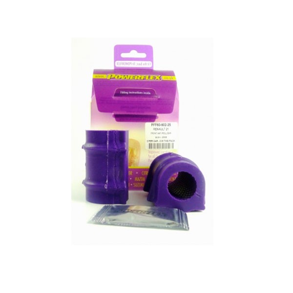 Silentbloc Powerflex pentru bară antiruliu față Renault R21 și Turbo, 25 mm (2 bucăți) - PF-F6060225-2 - PFF60-602-25 - 5055676507068