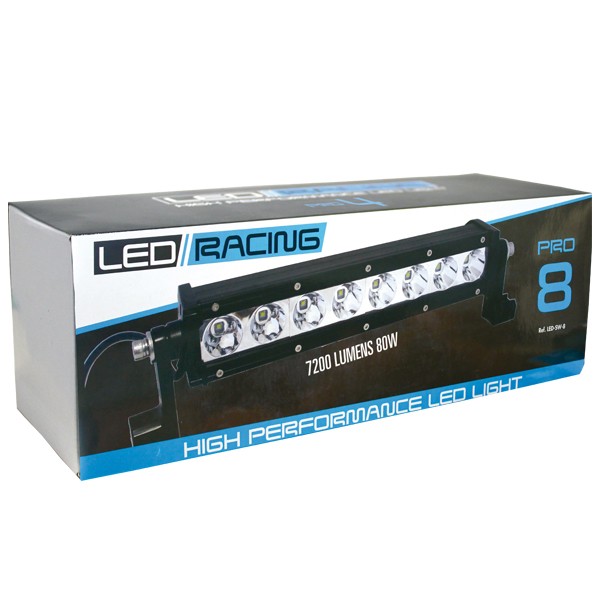 Faro LED RACING Pro SW-8 nero 8 Moduli 7200 Lumen 80w - LED-SW-8 - SW12262-8 - 3661768514214