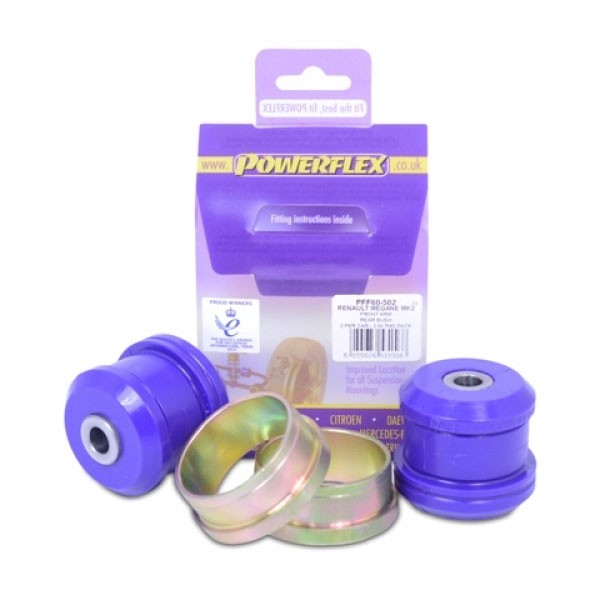 Silentblocuri POWERFLEX pentru triunghiul din spate și cel din față, Renault Megane 2 RS 225 R26 (2 bucăți) - PF-F60502-2 - PFF60-502 - 5055676531568