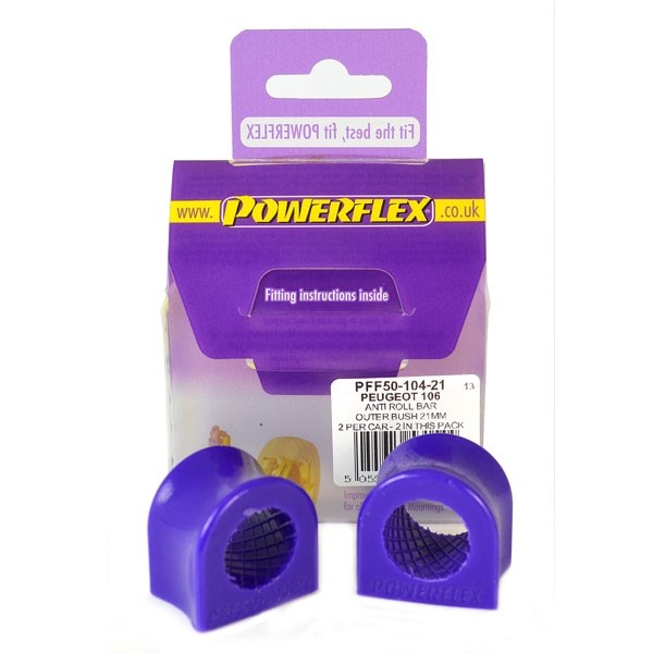 Silentbloc Powerflex pentru bară antiruliu, braț exterior, 21 mm, Citroën AX - PF-F50-104-21-2 - PFF50-104-21 - 5055676531544