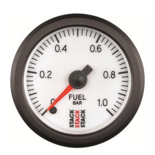 Stack 0-1 bar Pro Elektrische Brandstofdrukmeter Wit - ST-3353 - ST3353 - 3661768540534