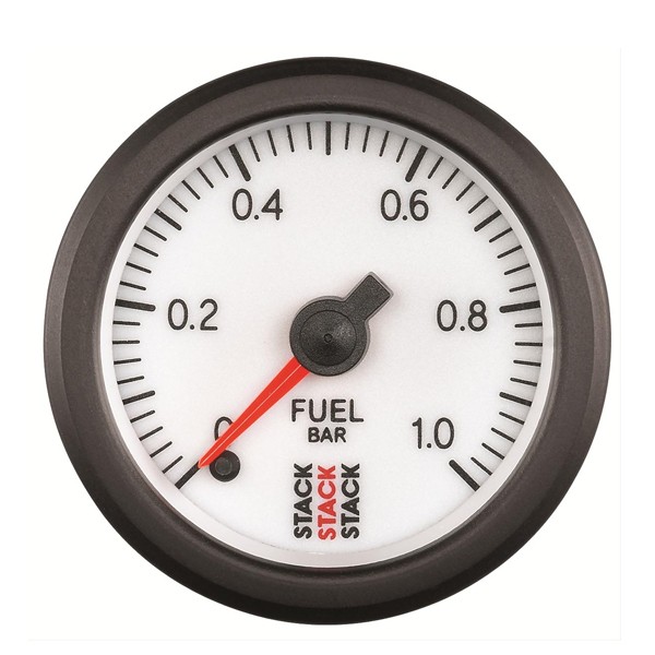 Stack Fuel Pressure Gage 0-1 bar Pro Electrical White - ST-3353 - ST3353 - 3661768540534