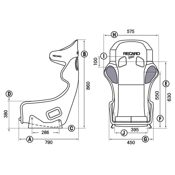 RECARO Pro Racer SPG HANS - Black Perlon Velour - REC-071-28-0630 - 071.28.0630 - 3661768825525