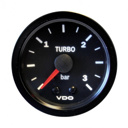 Strumento VDO Pressione Turbo 0-3 Bar Diametro 52 Meccanico Sfondo Nero 