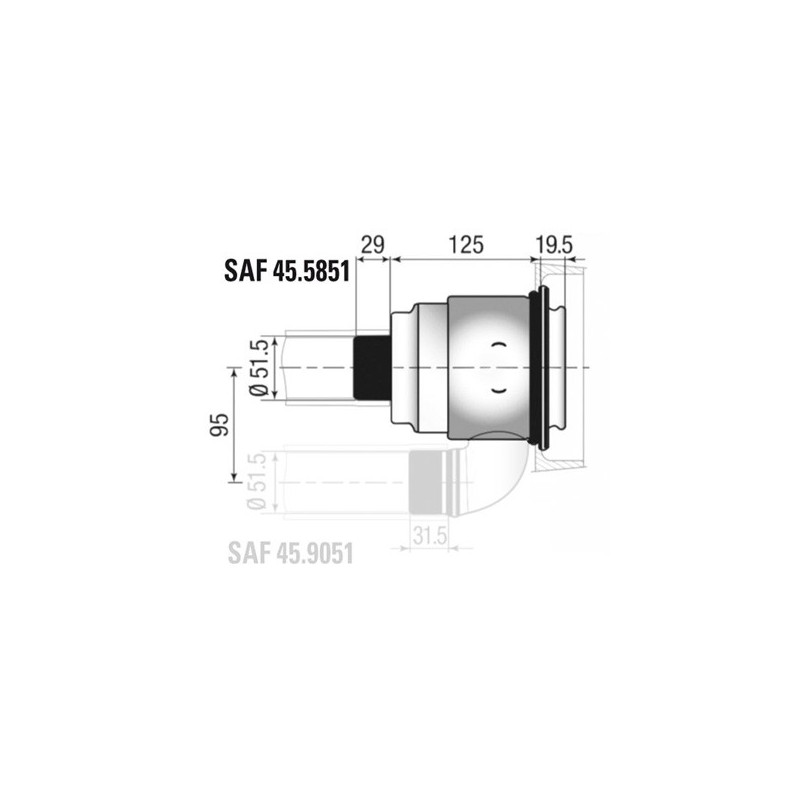 Staubli Bulkhead Connection End - G-SAF45-5851JV - SAF 45.5851/JV - 3661768579251