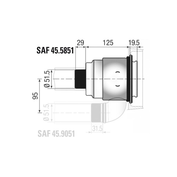 Capăt de racordare pentru traversă prin perete Staubli - G-SAF45-5851JV - SAF 45.5851/JV - 3661768579251