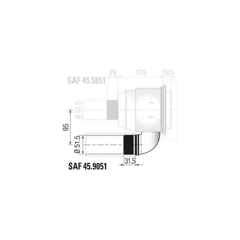 Collettore di presa per boccole pasaparete Staubli - G-SAF45-9051 - SAF45.9051 - 3661768579268