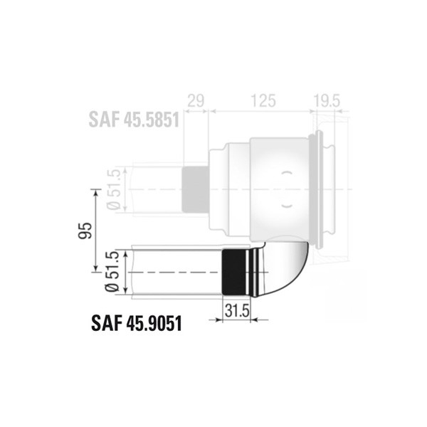 Ontluchtingscollector voor Staubli schotafdekkap - G-SAF45-9051 - SAF45.9051 - 3661768579268