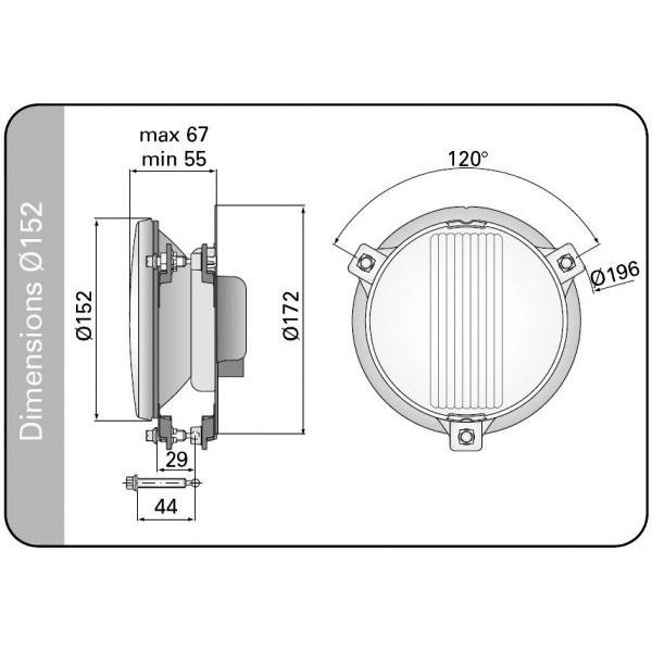 Ottico sul Snodo Fendinebbia 152mm - LU-622745B - 3661768291412