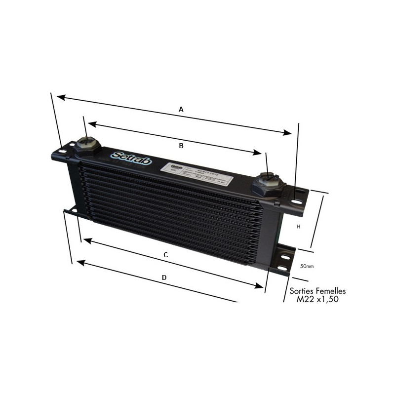Setrab Oil Cooler 13 rows Serie 6 M22x150 - G-613M22I - 613M22I - 3661768008720