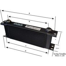 Setrab 13-rijige oliekoeler Serie 6 M22x150