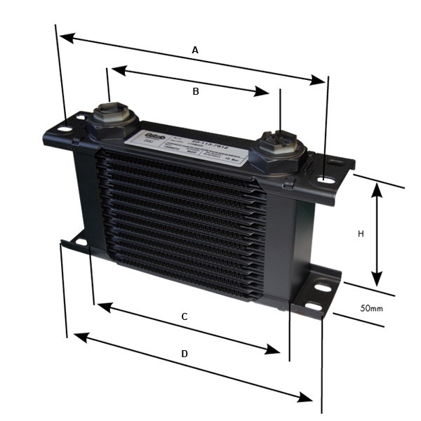 Radiator de ulei Setrab, 10 rânduri, M22x150 - G-110M22I - 110M22I - 3661768005125