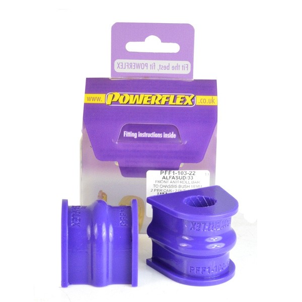 Silentbloc Powerflex pentru bară antiruliu față Alfa Romeo 33 (2 bucăți) - PF-F0110322-2 - PFF1-103-22 - 5055676531315