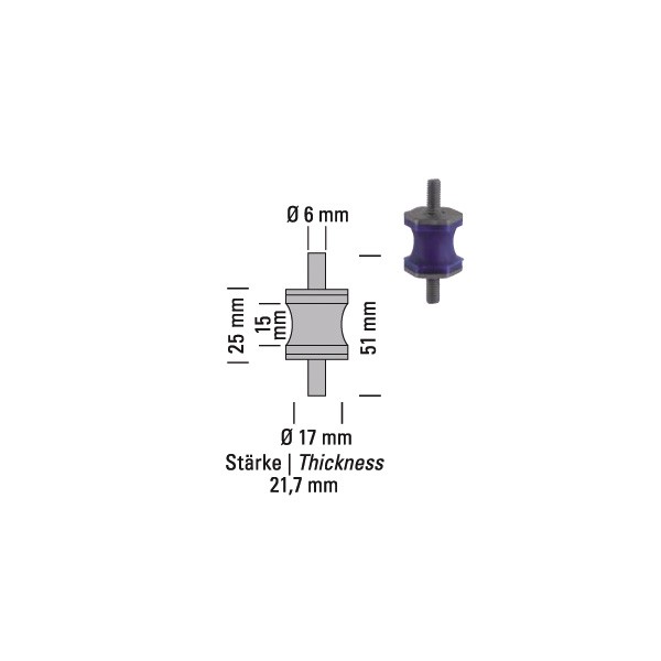 Powersprint 220°C Exhaust Bush thickness 21.7mm - PS-909865 - 909865 - 3661768476529
