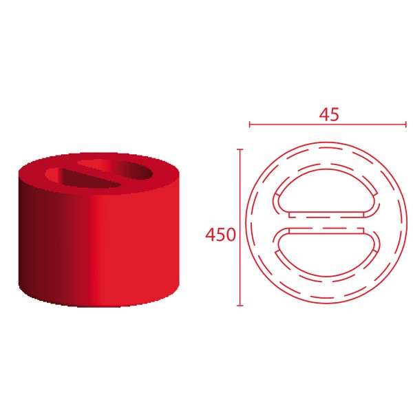Powerflex Exhaust mount 45/45mm - PF-EXH002 - EXH002 - 5055676511867