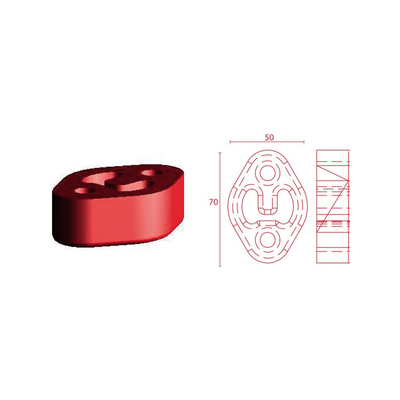Silentbloc Powerflex pentru sistemul de evacuare 71/50 mm - PF-EXH005 - EXH005 - 5055676511898