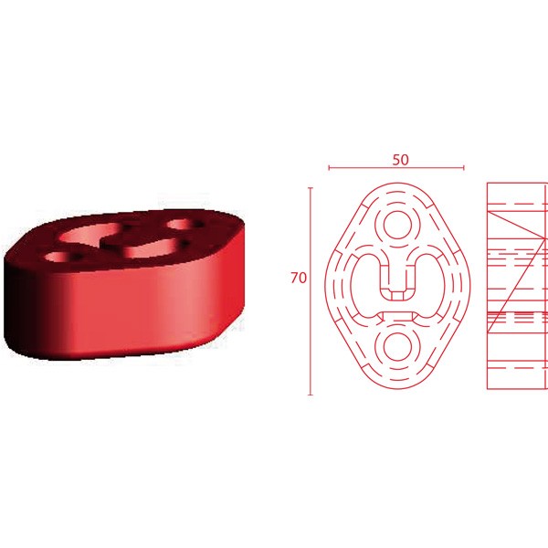 Silentbloc Powerflex pentru sistemul de evacuare 71/50 mm - PF-EXH005 - EXH005 - 5055676511898