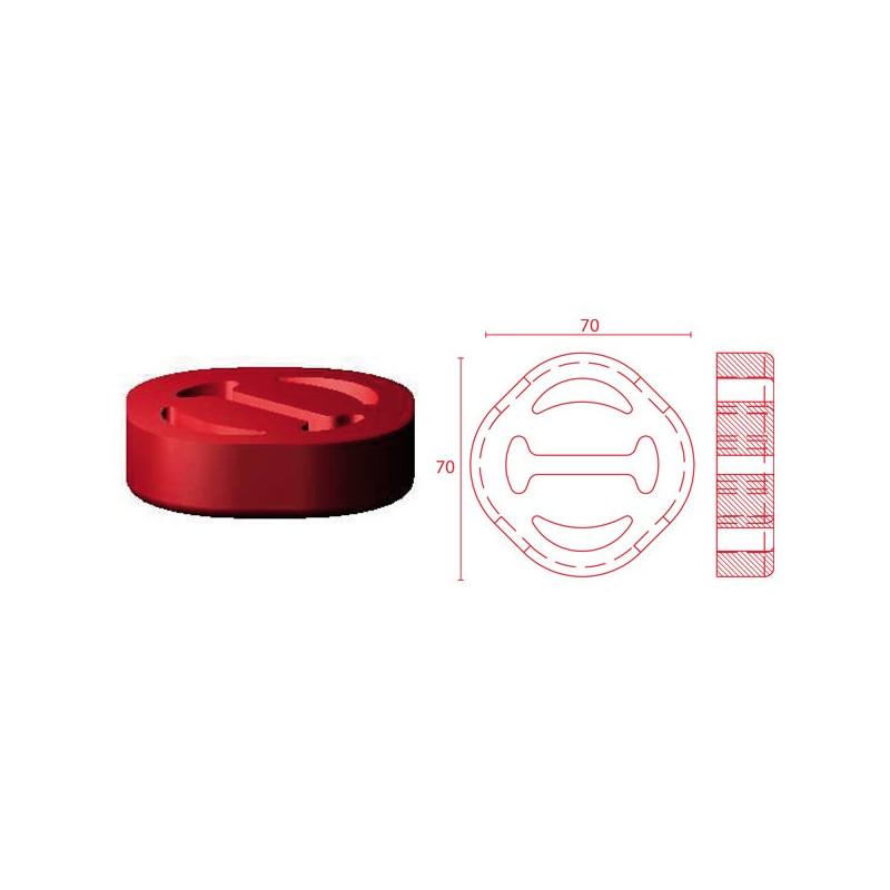 Silentbloc Powerflex pentru sistemul de evacuare 70/70 mm - PF-EXH006 - EXH006 - 5055676511904