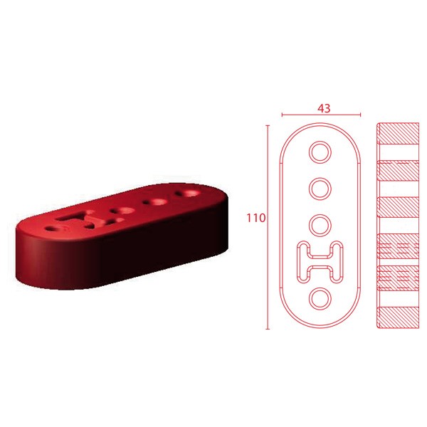 Silentbloc Powerflex pentru sistemul de evacuare universal - PF-EXH011 - EXH011 - 5055676511959