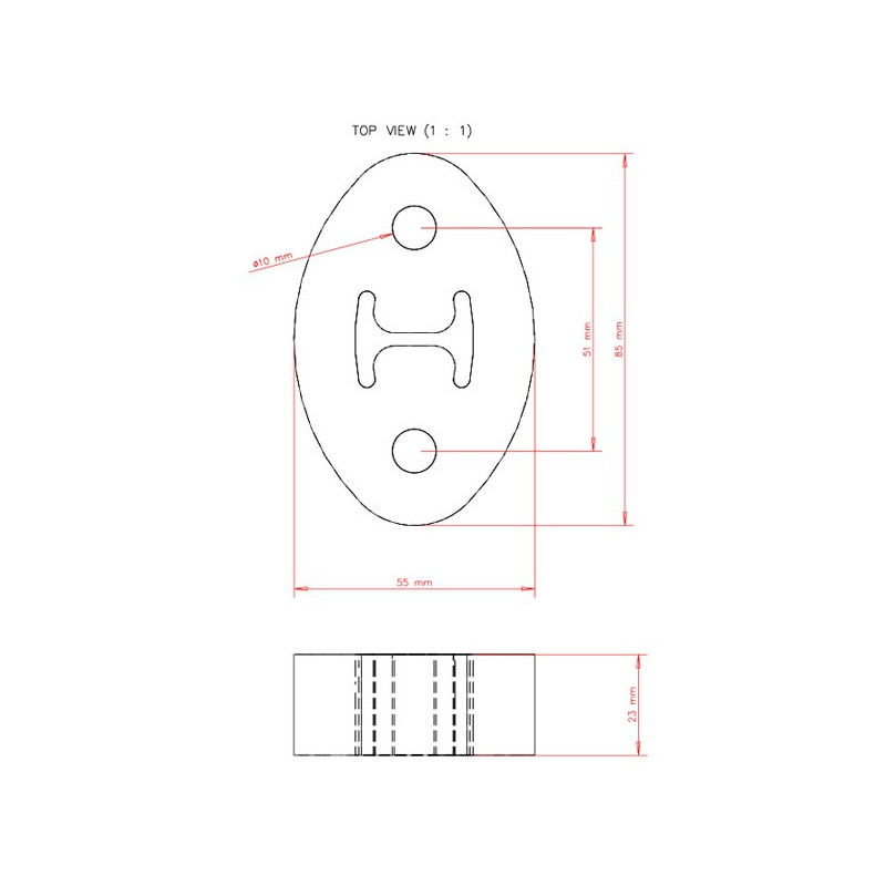 Silent blocs Powerflex Fixation Echappement 85mm 55mm - PF-EXH012 - EXH012 - 5055676511966
