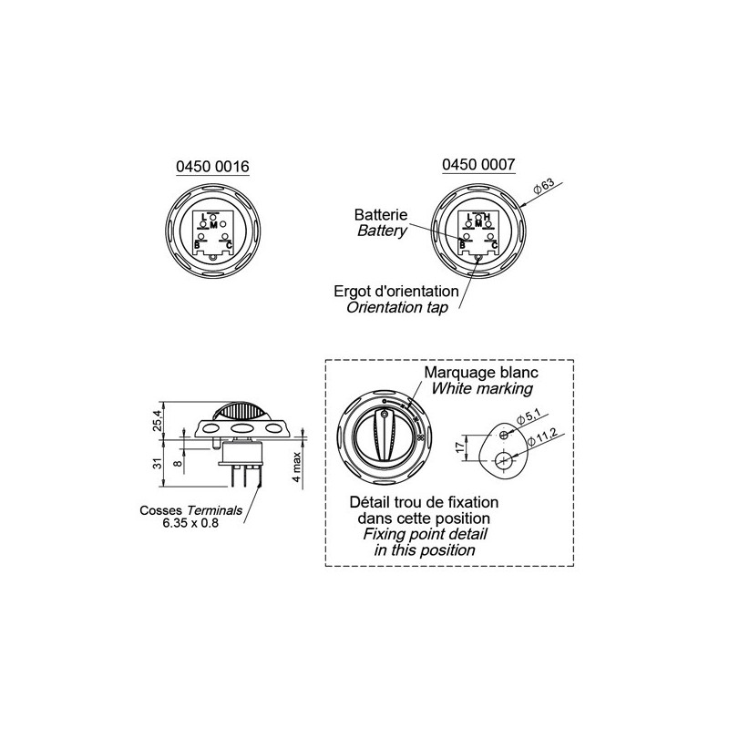 3 speeds 4 positions Switch Siroco Minox Heating turbine Gao Heating - EL-CHAUFF942 - 04500007 - 3661768470114