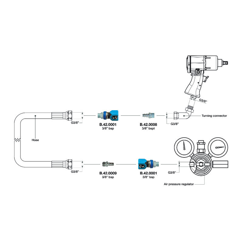 Cuplaj pentru aer Paoli cu filet interior 3/8" - PAO-B420001 - B.42.0001 - 8053256028757