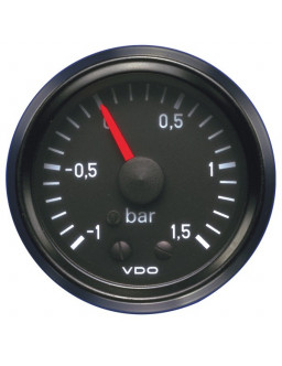 Manomètre VDO Pression Turbo 1.5 Bar Diamètre 52 Fond Noir