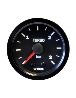Manomètre VDO Pression Turbo 0-3 Bars Diamètre 52 Mécanique Fond Noir 